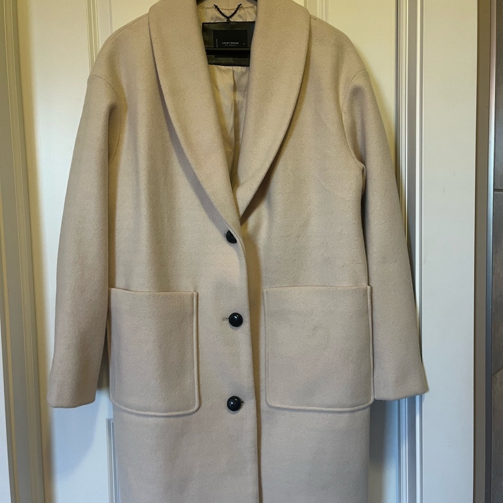 Lucky Brand Los Angeles - Cream Dress Coat - Longline